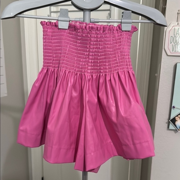 QUEEN OF SPARKLES Pants - QUEEN OF SPARKLES Bubblegum Pink Smocked Skirt